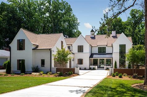 contemporary modern tudor style house.